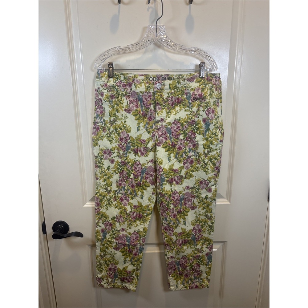 Code Bleu Aimee Crop Women's Jeans Capri Floral Denim Size 14/31 Cottage